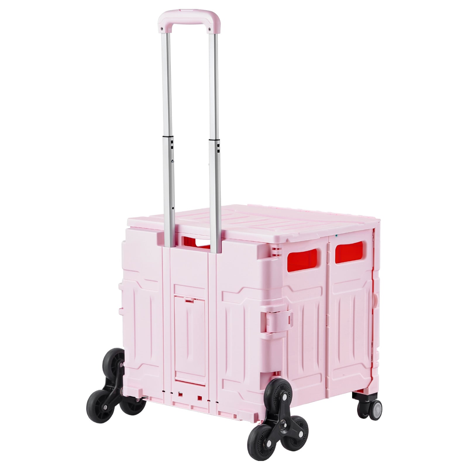 Foldable Trolley With Stair Climbing Wheels And 65l Storage Crate_voghion.com